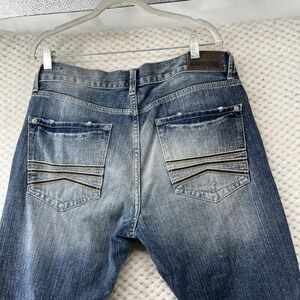 Express Slim Jeans Low‎ Rise Straight Leg Rocco Wash Denim Mens Size 33x32